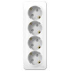 Розетка Schneider Electric BLANCA 4х-мест. заземл.+шторки О/У 16А/250В БЕЛЫЙ