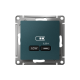 ATLASDESIGN USB РОЗЕТКА тип-С 65Вт высокоскор.заряд. QC, PD, механизм, ИЗУМРУД