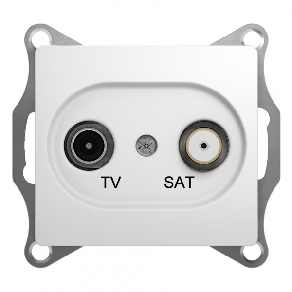 GLOSSA TV-SAT РОЗЕТКА проходная 4дБ, механизм, БЕЛЫЙ
