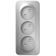 Розетка Schneider Electric BLANCA 3х-мест. О/У со шторками 16А/250В АЛЮМИНИЙ
