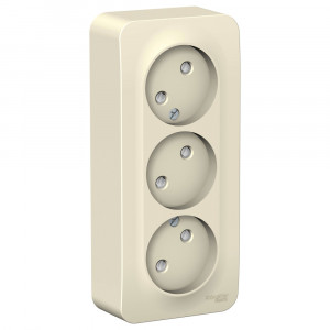 Розетка Schneider Electric BLANCA 3х-мест. О/У со шторками 16А/250В МОЛОЧНЫЙ