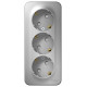 Розетка Schneider Electric BLANCA 3х-мест. заземл.+шторки О/У 16А/250В АЛЮМИНИЙ