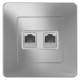 Блок розеток Schneider Electric BLANCA комп. RJ45 + телеф. RJ11 С/У АЛЮМИНИЙ