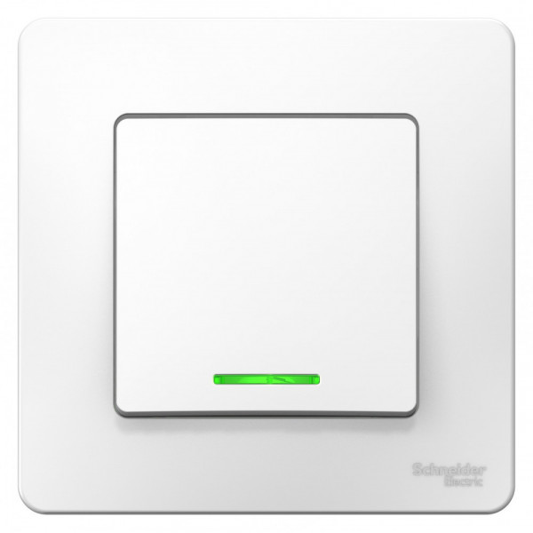 Выключатель Schneider Electric BLANCA 1-клав. с подсвет. С/У 10АХ/250B БЕЛЫЙ
