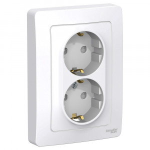 Розетка Schneider Electric BLANCA 2х-мест. заземл.+шторки С/У 16А/250В БЕЛЫЙ