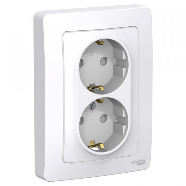 Розетка Schneider Electric BLANCA 2х-мест. заземл.+шторки С/У 16А/250В БЕЛЫЙ