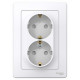 Розетка Schneider Electric BLANCA 2х-мест. заземл.+шторки С/У 16А/250В БЕЛЫЙ