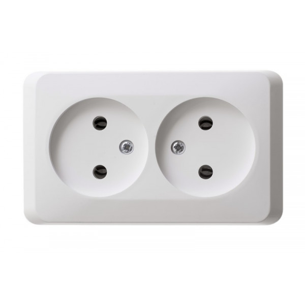 Розетка Schneider Electric ЭТЮД 2х-мест. О/У 16А/250В БЕЛЫЙ