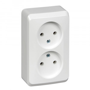 Розетка Schneider Electric ЭТЮД 2х-мест. О/У 16А/250В БЕЛЫЙ