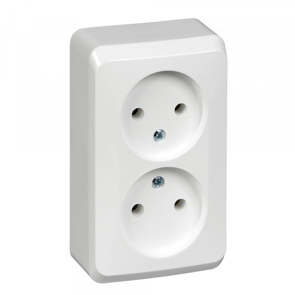 Розетка Schneider Electric ЭТЮД 2х-мест. О/У 16А/250В БЕЛЫЙ