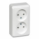 Розетка Schneider Electric ЭТЮД 2х-мест. О/У 16А/250В БЕЛЫЙ