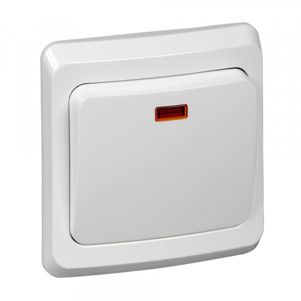 Выключатель Schneider Electric ЭТЮД 1-клав. С/У с подсвет. 10АX/250B БЕЛЫЙ