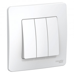 Выключатель Schneider Electric BLANCA 3х-клав. с подсвет. С/У 10АХ/250B БЕЛЫЙ