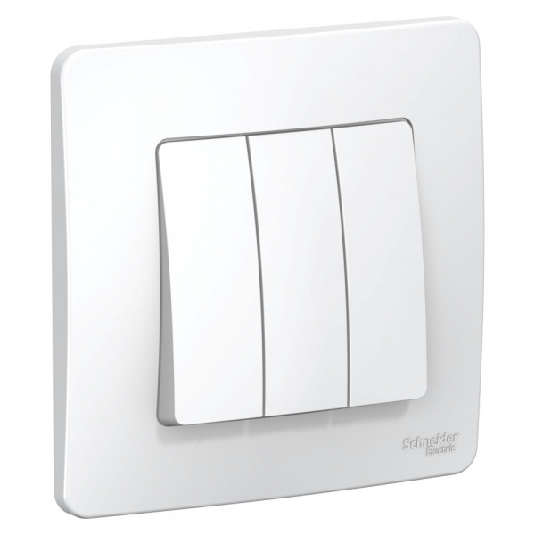 Выключатель Schneider Electric BLANCA 3х-клав. с подсвет. С/У 10АХ/250B БЕЛЫЙ