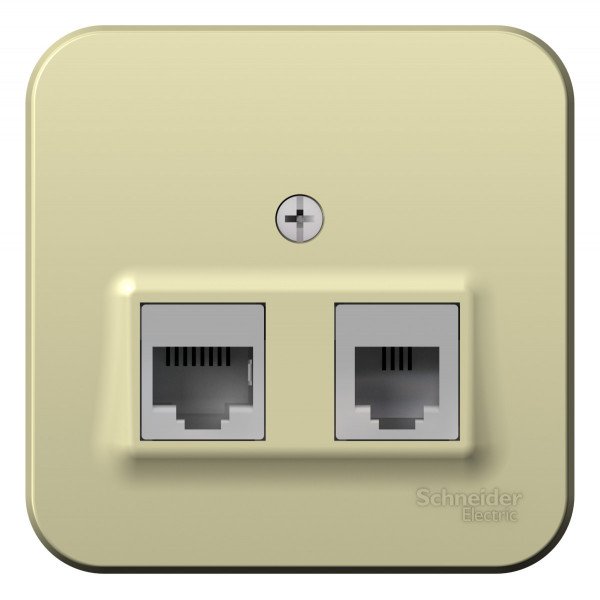 BLANCA О/У РОЗЕТКА двойная: комп.RJ45, кат.5E + телеф. RJ11, ИЗОЛ.ПЛ., БЕЖЕВЫЙ