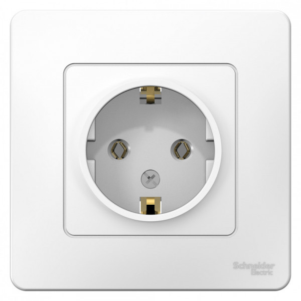 Розетка Schneider Electric BLANCA 1-мест. с заземл. С/У 16А/250В БЕЛЫЙ