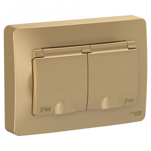 Розетка Schneider Electric BLANCA 2х-мест. IP44 заземл.+шторки С/У 16А/250В ТИТАН
