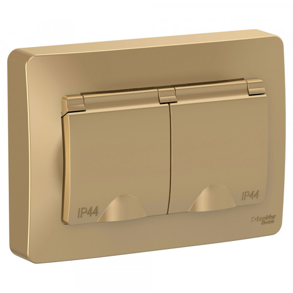 Розетка Schneider Electric BLANCA 2х-мест. IP44 заземл.+шторки С/У 16А/250В ТИТАН