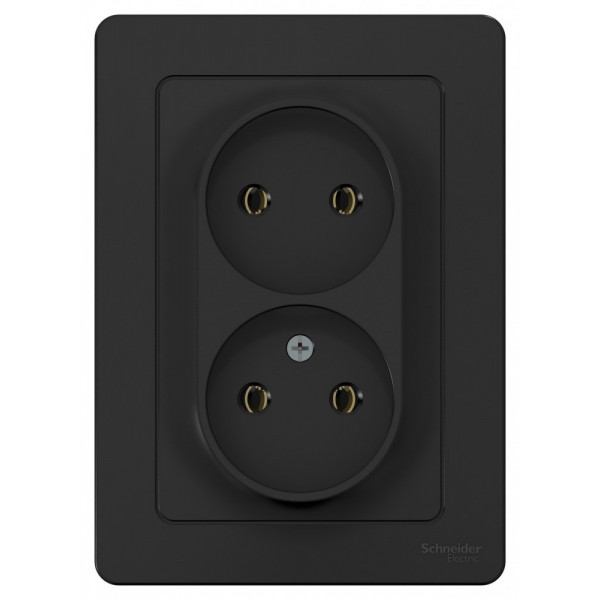 Розетка Schneider Electric BLANCA 2х-мест. С/У 16А/250В АНТРАЦИТ