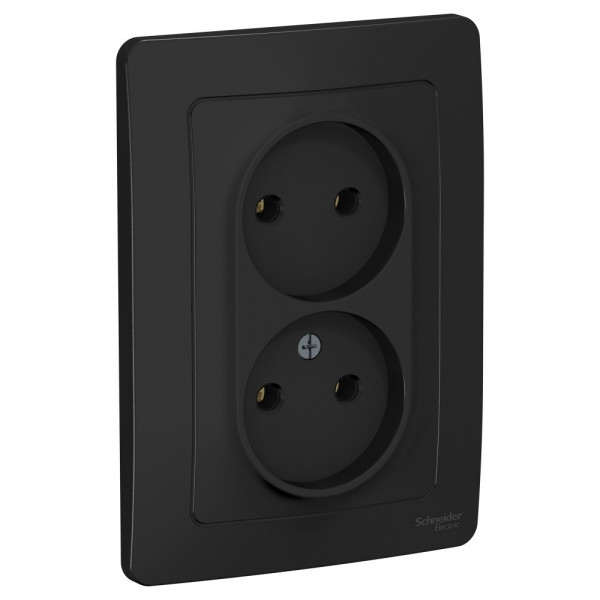 Розетка Schneider Electric BLANCA 2х-мест. С/У 16А/250В АНТРАЦИТ