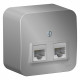 Комп. розетка Schneider Electric BLANCA 2х-мест. RJ45 кат.5e О/У АЛЮМИНИЙ