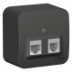 Блок розеток Schneider Electric BLANCA комп. RJ45 + телеф. RJ11 О/У АНТРАЦИТ