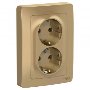 Розетка Schneider Electric BLANCA 2х-мест. с заземл. С/У 16А/250В ТИТАН