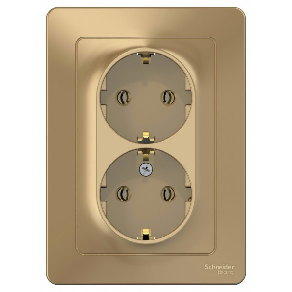 Розетка Schneider Electric BLANCA 2х-мест. с заземл. С/У 16А/250В ТИТАН