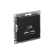 ATLASDESIGN USB РОЗЕТКА A+A, 5В/2,1А, 2х5В/1,05А, механизм, КАРБОН