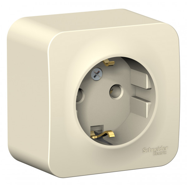 Розетка Schneider Electric BLANCA 1-мест. с заземлением О/У 16А/250В МОЛОЧНЫЙ