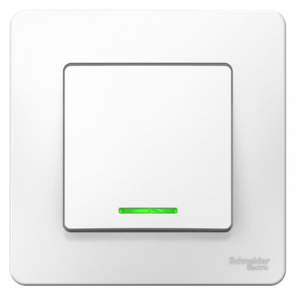 Переключатель Schneider Electric BLANCA 1-клав. с подсвет. С/У 10АХ/250B БЕЛЫЙ