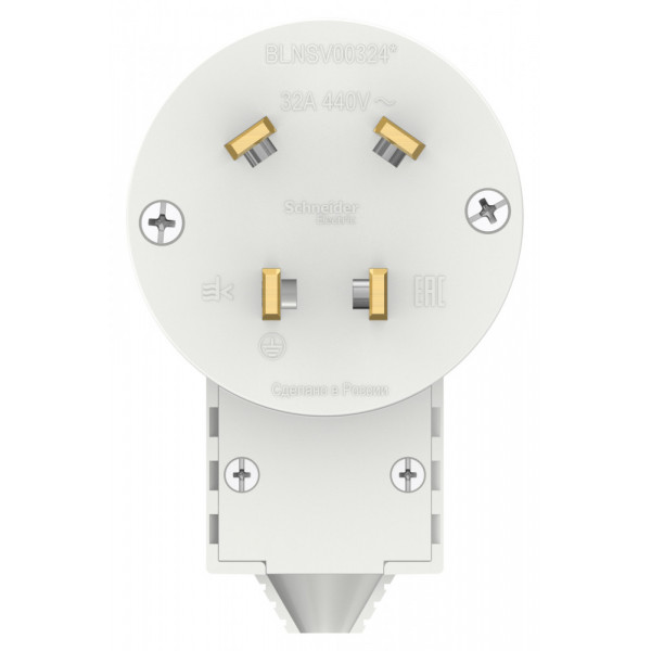 Вилка Schneider Electric BLANCA 2P+N+PE С/У 32А/440В БЕЛЫЙ