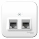 Комп. розетка Schneider Electric BLANCA 2х-мест. RJ45 О/У БЕЛЫЙ