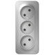 Розетка Schneider Electric BLANCA 3х-мест. О/У 16А/250В АЛЮМИНИЙ