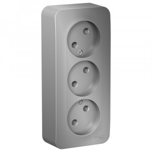 Розетка Schneider Electric BLANCA 3х-мест. О/У 16А/250В АЛЮМИНИЙ