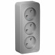 Розетка Schneider Electric BLANCA 3х-мест. О/У 16А/250В АЛЮМИНИЙ