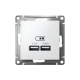 ATLASDESIGN USB РОЗЕТКА A+A, 5В/2,1А, 2х5В/1,05А, механизм, ЛОТОС