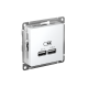 ATLASDESIGN USB РОЗЕТКА A+A, 5В/2,1А, 2х5В/1,05А, механизм, ЛОТОС