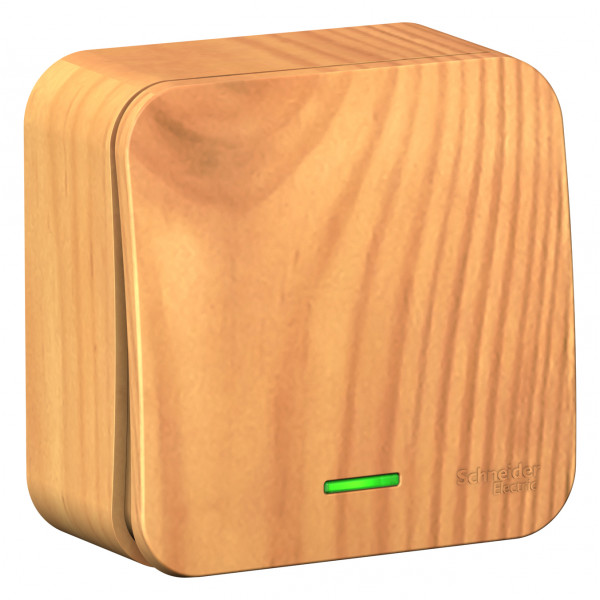 Переключатель Schneider Electric BLANCA 1-клав. с подсветкой О/У 10АХ/250B ЯСЕНЬ