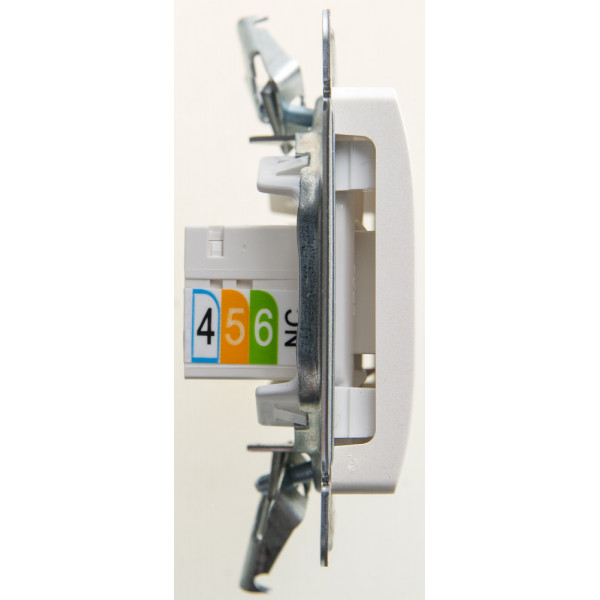 GLOSSA РОЗЕТКА двойная RJ11+RJ45 кат.5e, механизм, ПЕРЛАМУТР
