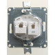 GLOSSA РОЗЕТКА двойная RJ11+RJ45 кат.5e, механизм, ПЕРЛАМУТР