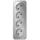 Розетка Schneider Electric BLANCA 4х-мест. О/У 16А/250В АЛЮМИНИЙ