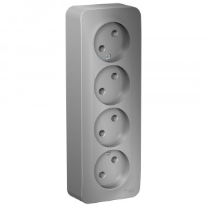 Розетка Schneider Electric BLANCA 4х-мест. О/У 16А/250В АЛЮМИНИЙ