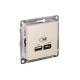 ATLASDESIGN USB РОЗЕТКА A + тип-C 45Вт высокоскор.заряд. QC, PD, механизм, БЕЖЕВЫЙ