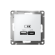 ATLASDESIGN USB РОЗЕТКА А+С, 5В/2,4А, 2х5В/1,2А, механизм, ЛОТОС