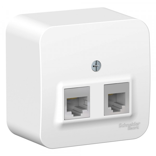 Блок розеток Schneider Electric BLANCA комп. RJ45 + телеф. RJ11 О/У БЕЛЫЙ