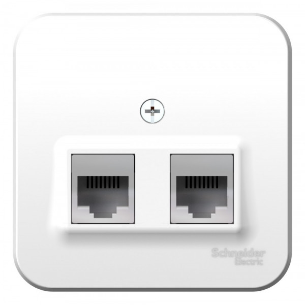 Блок розеток Schneider Electric BLANCA комп. RJ45 + телеф. RJ11 О/У БЕЛЫЙ