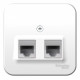 Блок розеток Schneider Electric BLANCA комп. RJ45 + телеф. RJ11 О/У БЕЛЫЙ