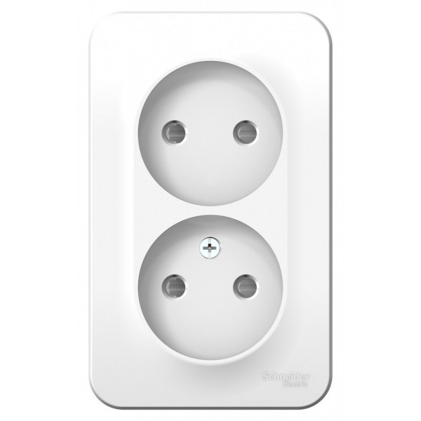 Розетка Schneider Electric BLANCA 2х-мест. О/У со шторками 16А/250В БЕЛЫЙ