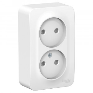 Розетка Schneider Electric BLANCA 2х-мест. О/У со шторками 16А/250В БЕЛЫЙ